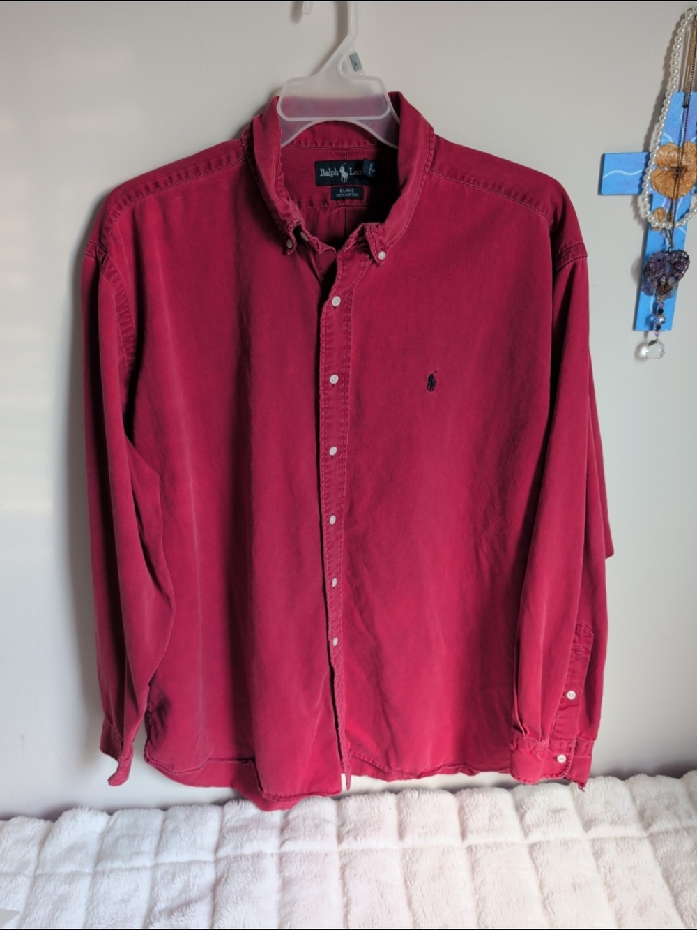 Ralph Lauren Vintage 90's Blake Red Long Sleeved Button Down XXL